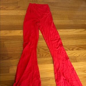 Offline by Aerie Red Real Me Super Flare Hi-Rise Leggings